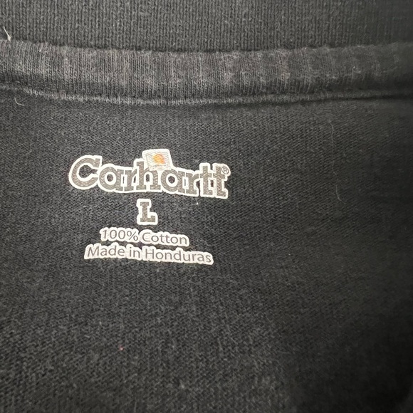 Carhartt Polo Shirt Mens Large Black Original Fit Pocket Performance Work - Picture 7 of 9